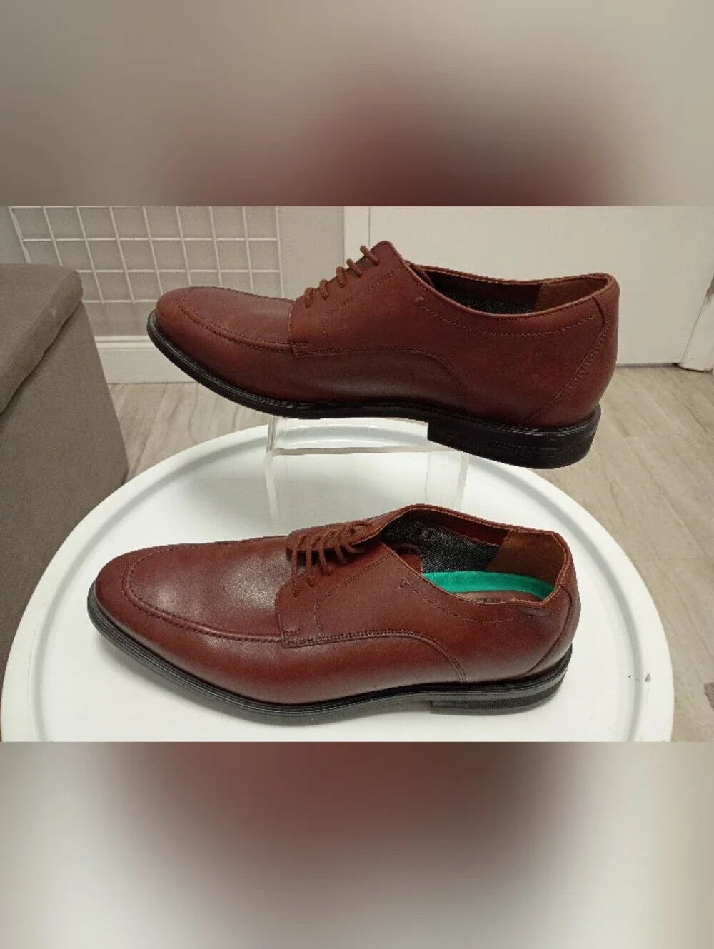 Men's BOSTONIAN Burgundy LEATHER Lace-Up Dress Shoes